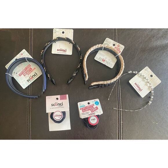 scunci Accessories - Bulk Lot of 9 Fashion Headbands, Hair Accessories, Multi Colors! Back To School